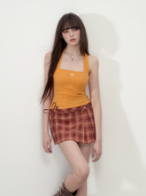 Pleated Bow Short Skirt
